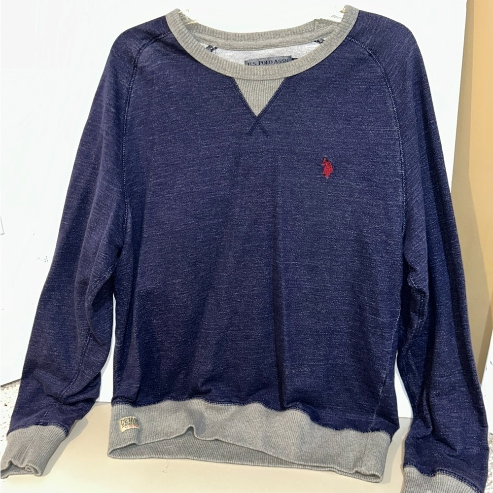 U.S. Polo Assn. Blue and Gray Crewneck